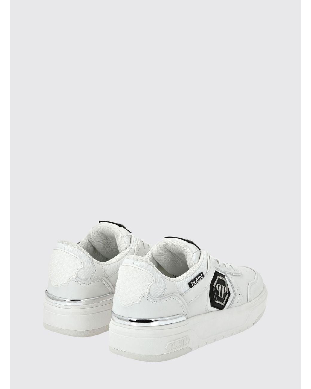 Philipp Plein White Leather And Mesh Sneakers for men