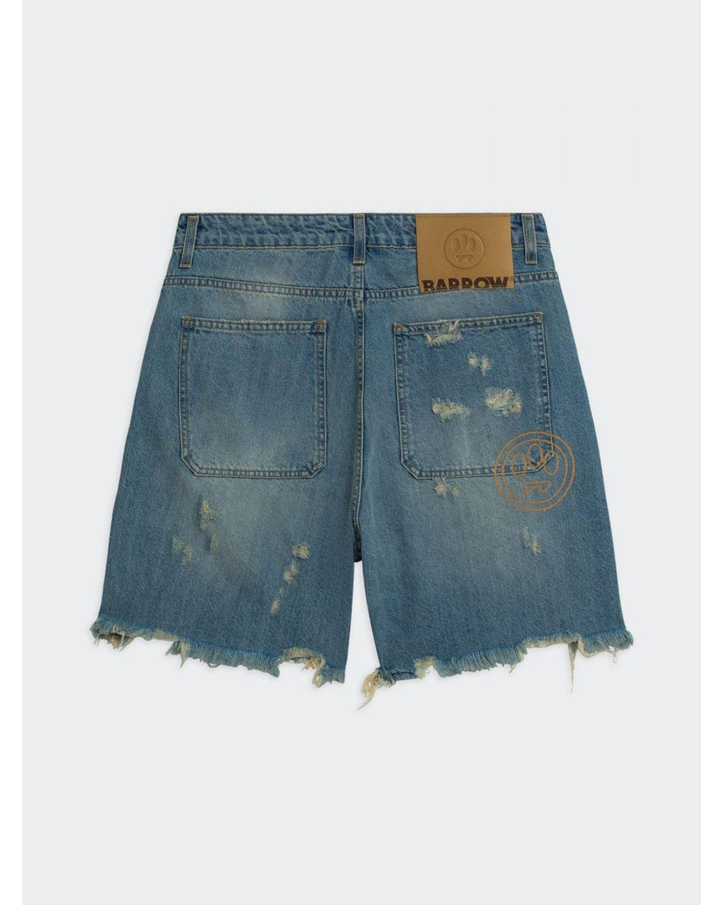 Barrow Green Distressed Shorts for men