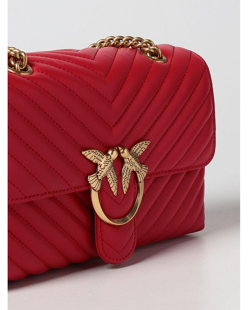 Pinko Leather Love Lady Puff Bag In Quilted Nappa in Red | Lyst