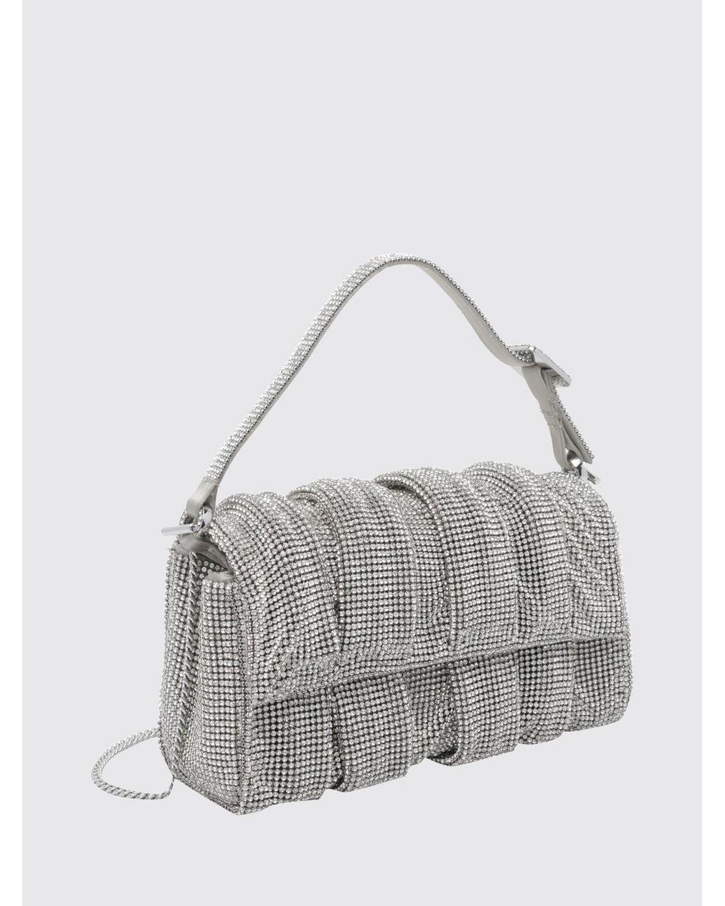 Benedetta Bruzziches Gray Iris Crystal Metal Mesh Mini Bag