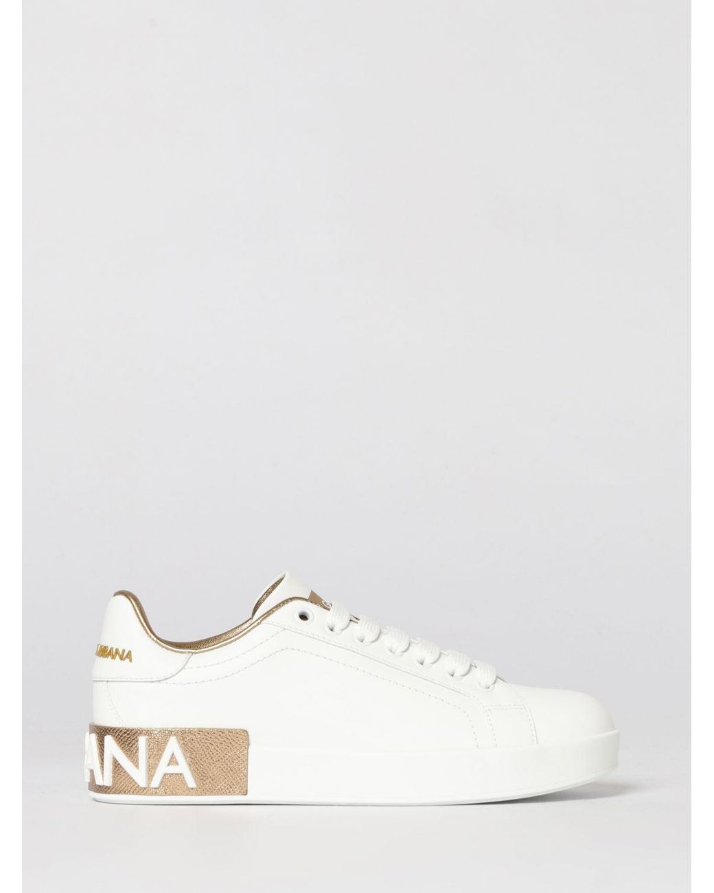 Dolce & Gabbana Natural Dolce &Amp Gabbana Portofino Leather Sneakers