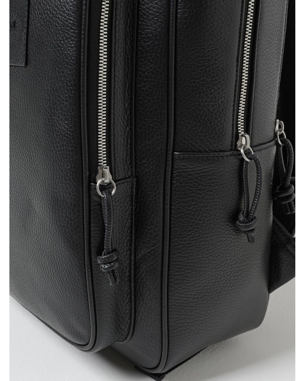 Emporio Armani Black Grained Calfskin Bag for men
