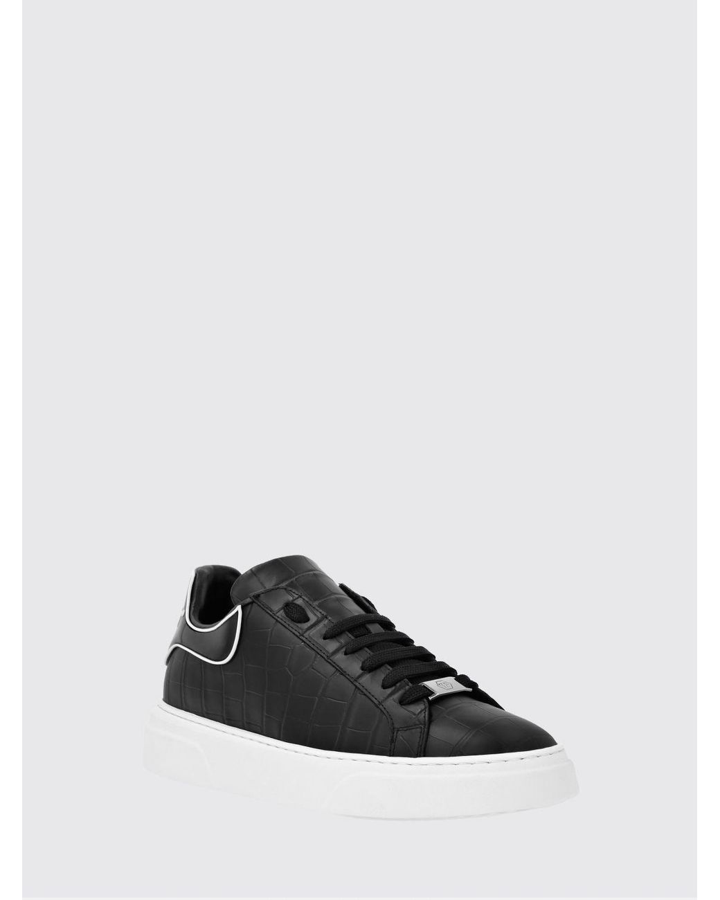 Philipp Plein Black Lace-Up Low-Top Sneakers for men