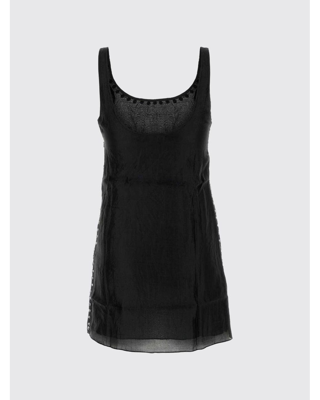 GIMAGUAS Black Gimagguas Off-The-Shoulder Studded Silk Sheath Mini Dress