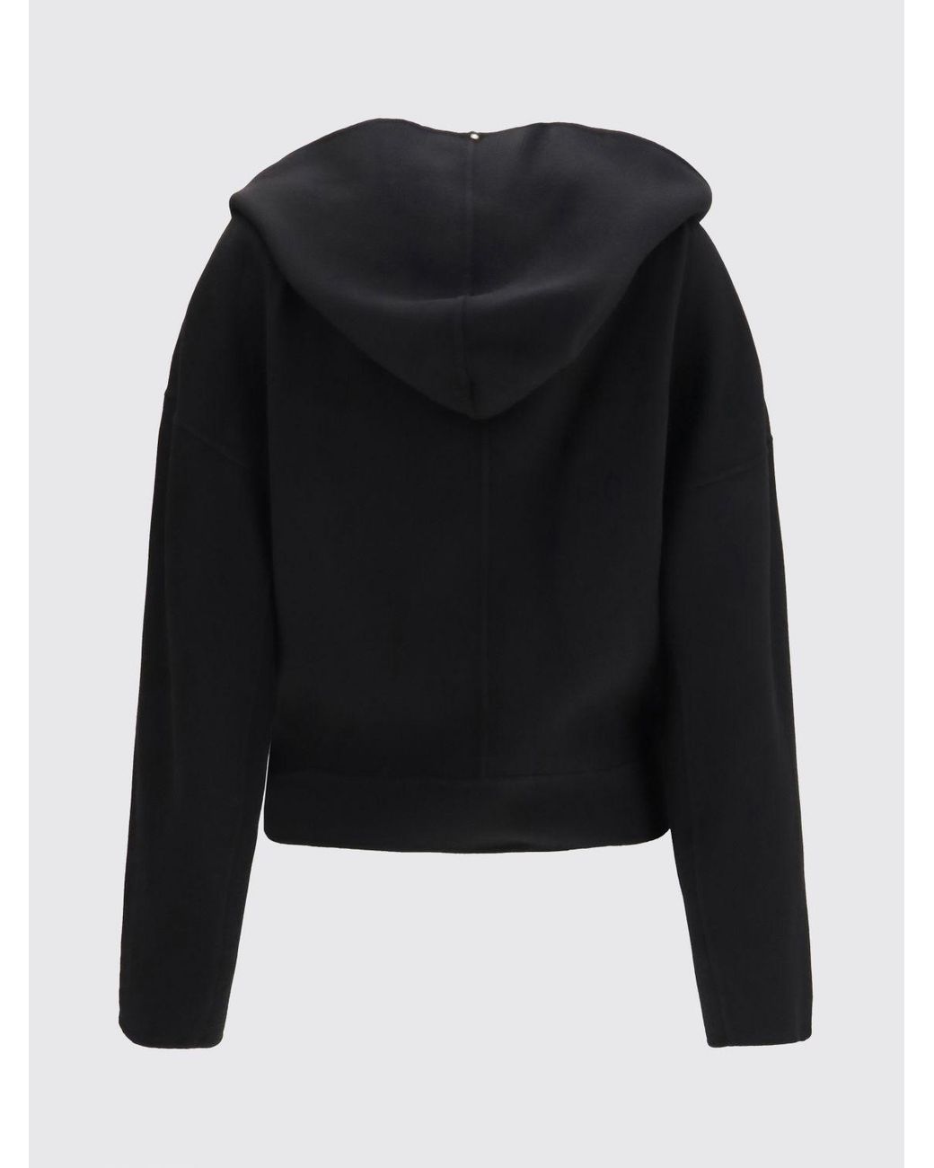 Sportmax Blue Hooded Double-Breasted Wool Pea Coat With Shawl Collar