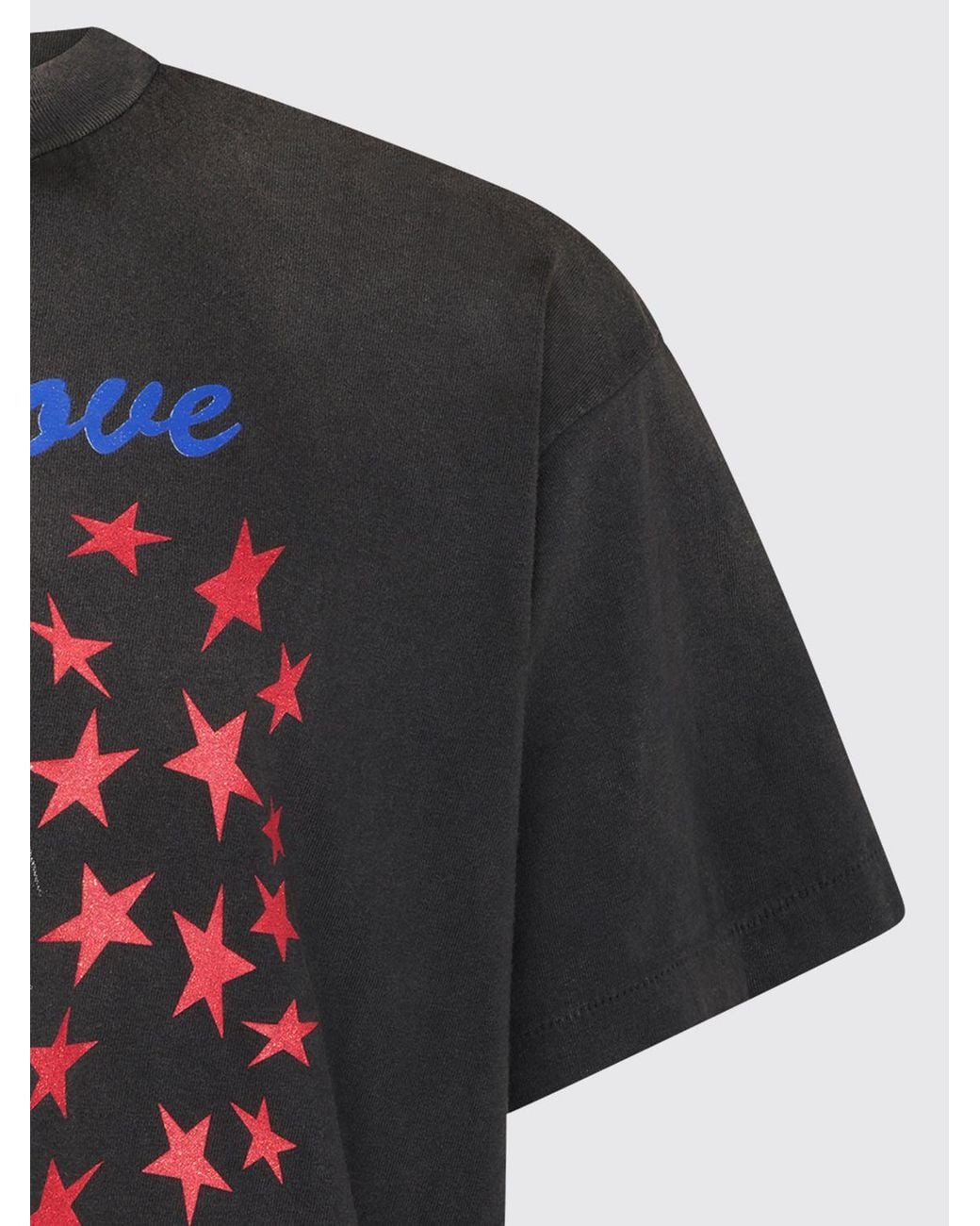 SAINT Mxxxxxx Blue Graphic Print Dropped Shoulder Cotton T-Shirt for men