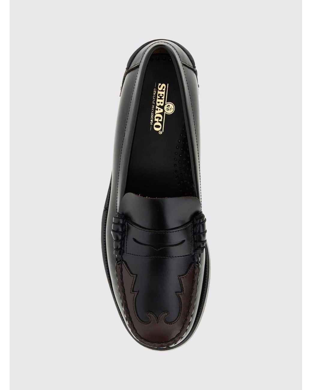 Sebago White Dan Scarabeo Bicolor Leather Penny Loafers for men