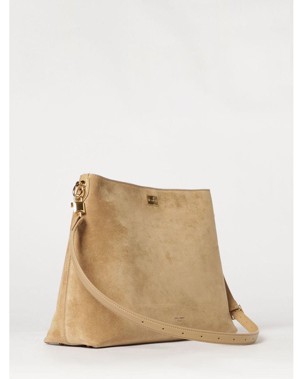 Dolce & Gabbana Natural Dolce &Amp Gabbana Vittoria Suede Calfskin Shoulder Bag
