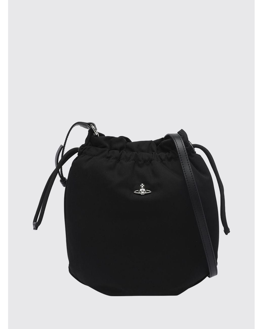 Vivienne Westwood Black Recycled Polyester Bucket Bag With Monogram