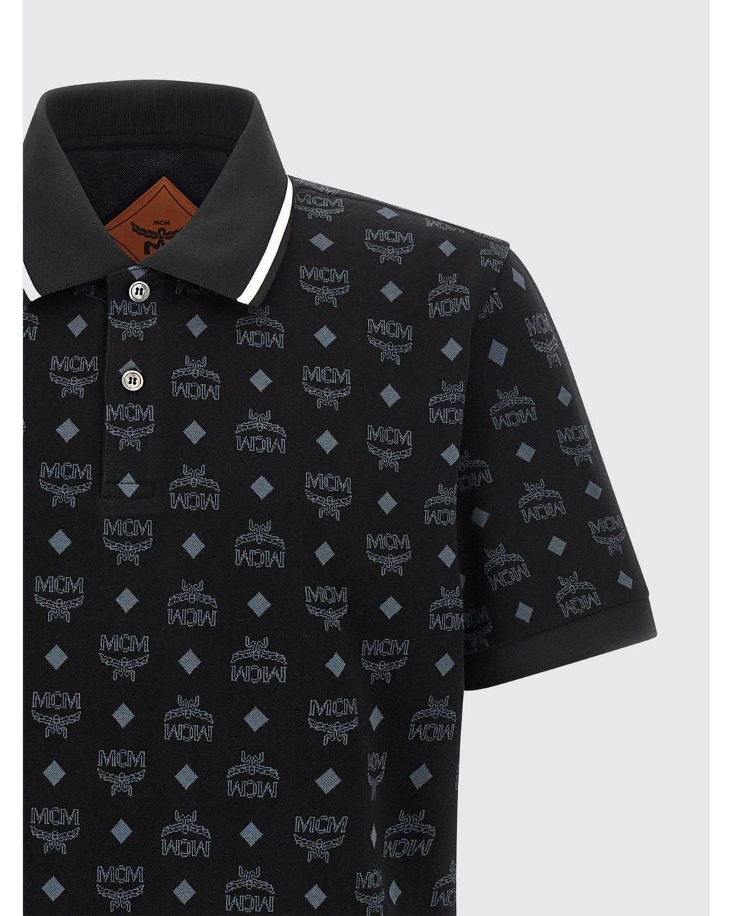 MCM Black Logo Cotton Polo for men