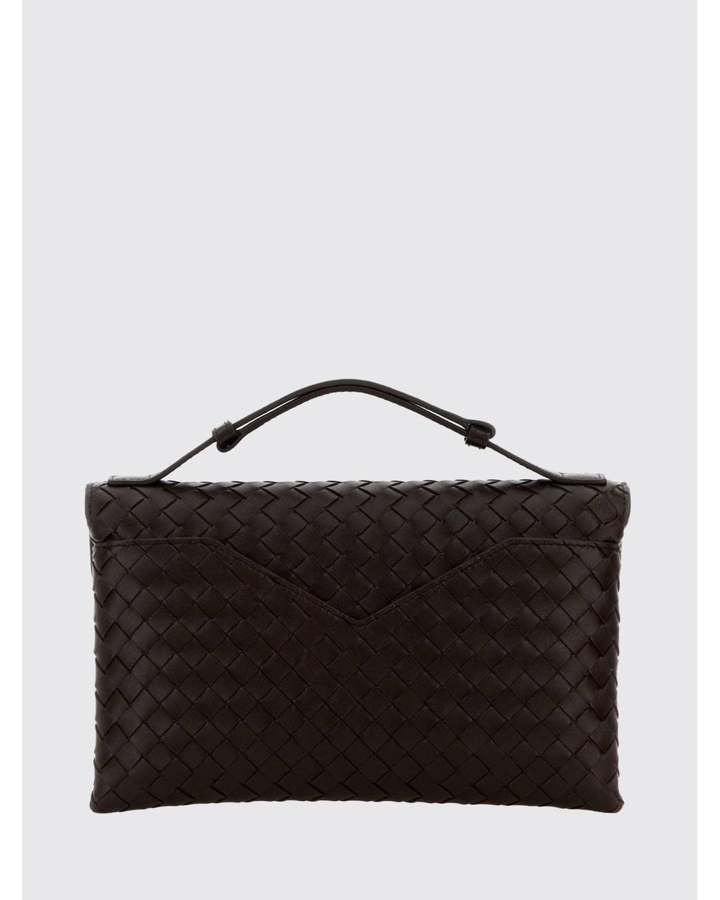 Bottega Veneta Black Small Knot Lock Intrecciato Leather Top Handle Bag