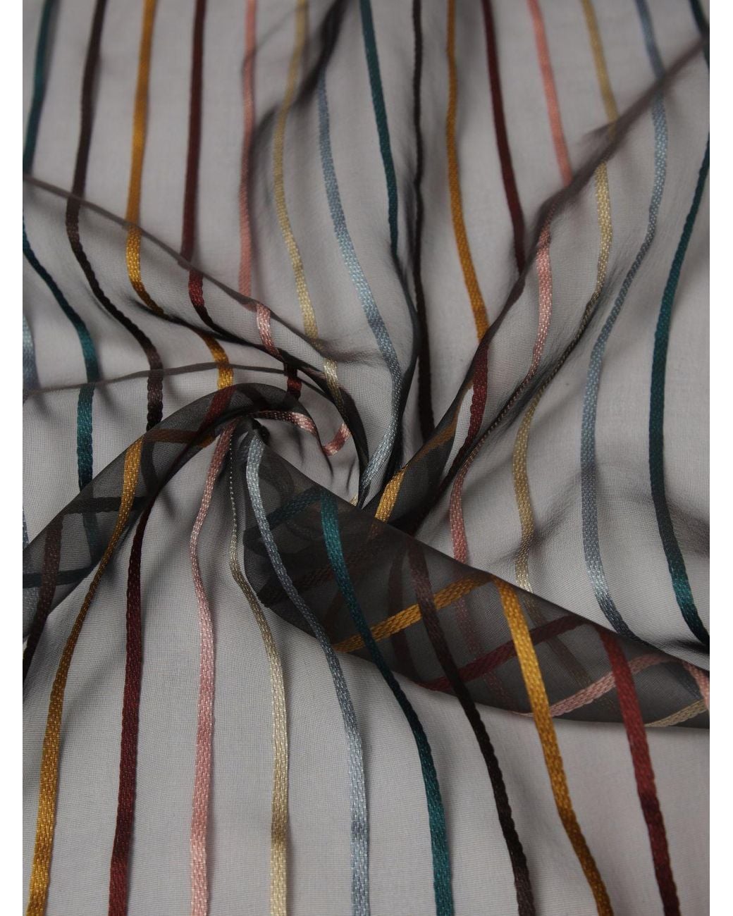 Paul Smith Black Striped Silk Blend Scarf