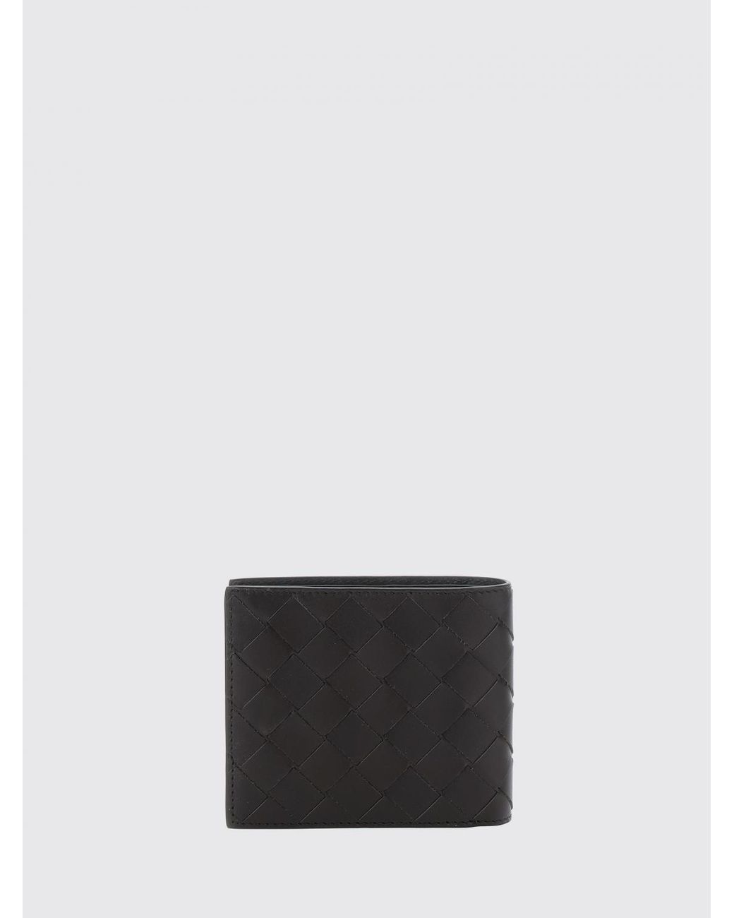 Bottega Veneta White Woven Calfskin Bifold Wallet for men