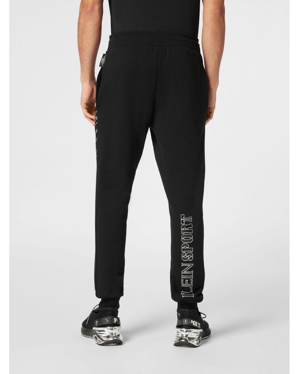 Philipp Plein Black Jersey Jogging Pants With Drawstring Waist And Printed Logo for men
