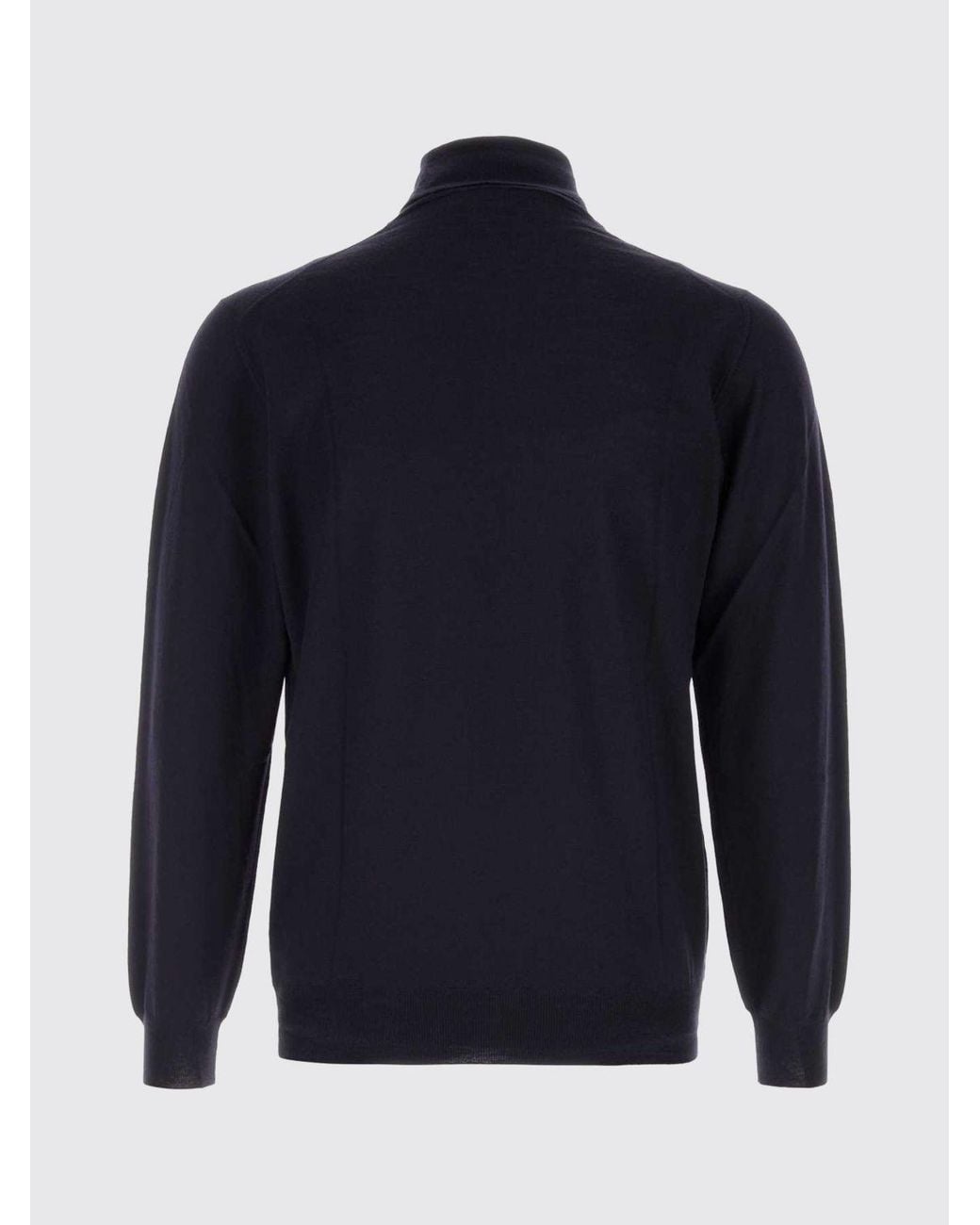 Fedeli Blue Long-Sleeved Turtleneck Jumper for men
