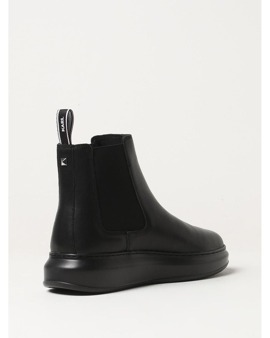 Karl Lagerfeld Black Kapri Leather Ankle Boots for men