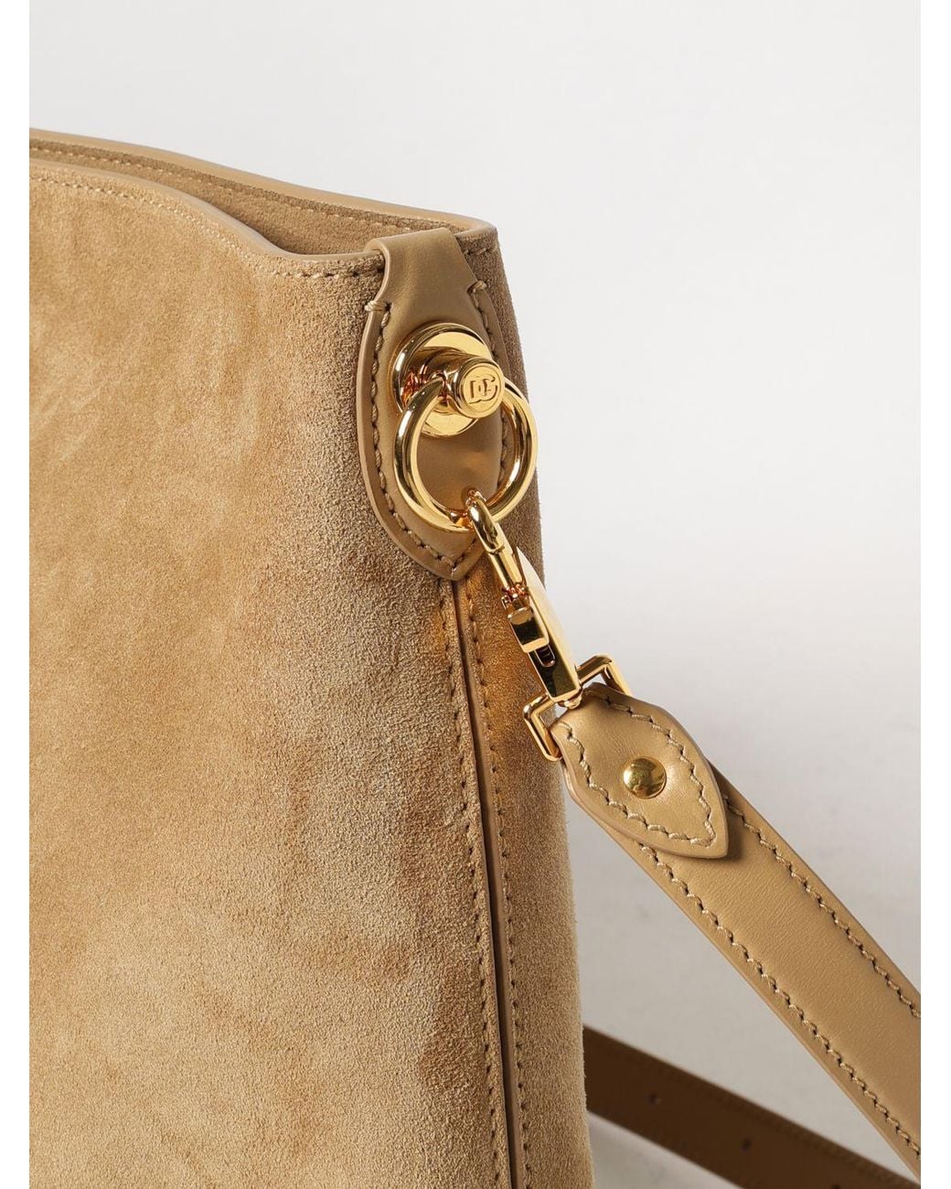 Dolce & Gabbana Natural Dolce &Amp Gabbana Vittoria Suede Calfskin Shoulder Bag