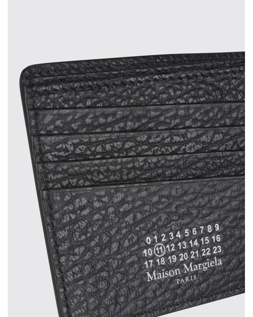 Maison Margiela White Grained Leather Bifold Wallet With Four Stitches for men
