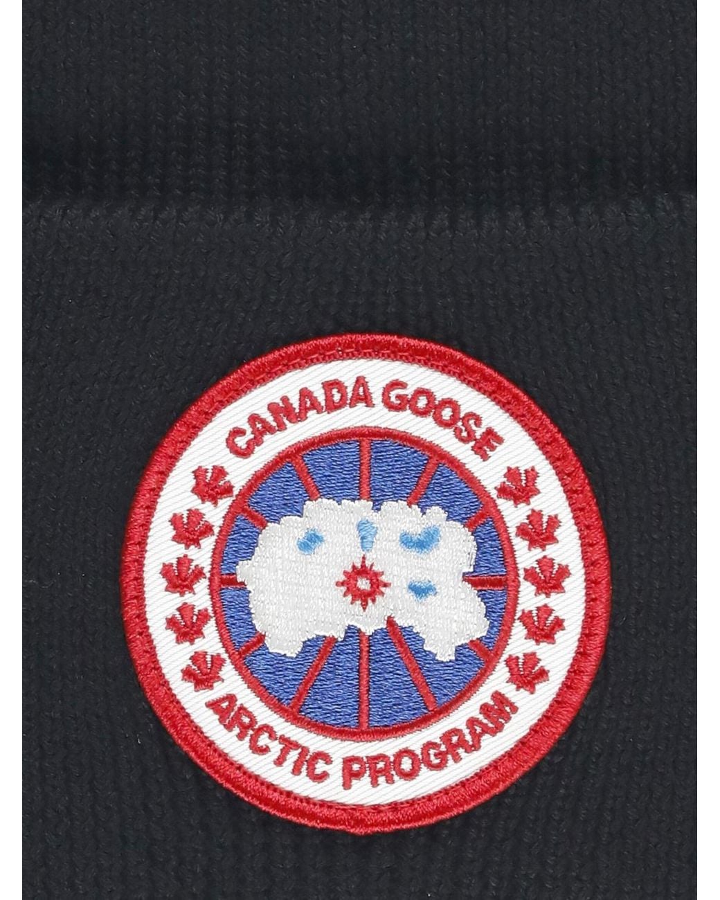 Canada Goose Blue Wool Beanie Hat for men