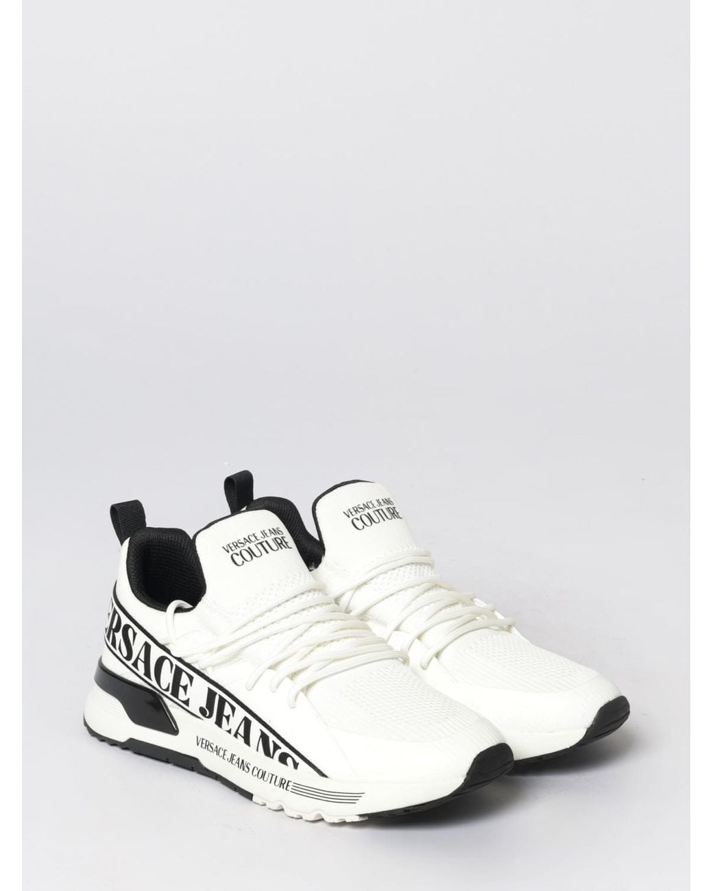 Versace Jeans Couture White Mesh Sneakers for men