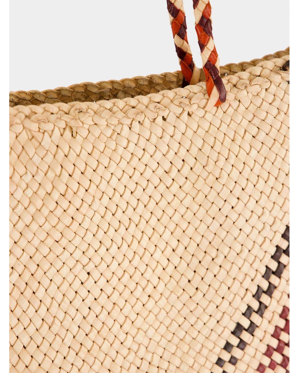 Dragon Diffusion Natural Sophie Woven Buffalo Leather Tote Bag With Double Handle