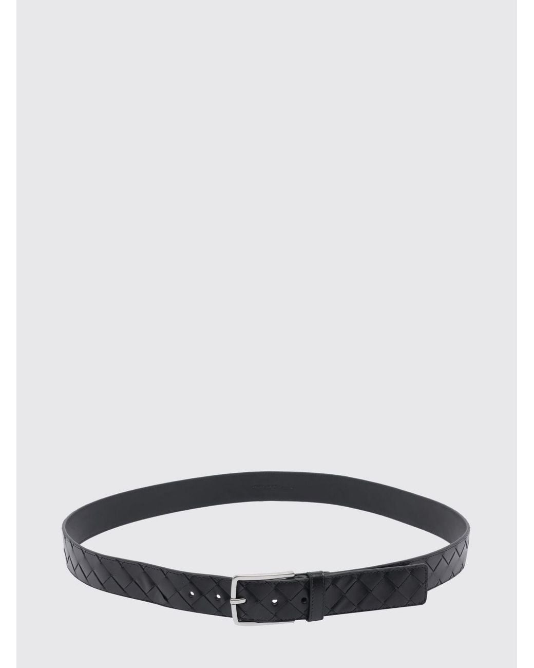 Bottega Veneta White Woven Leather Belt for men