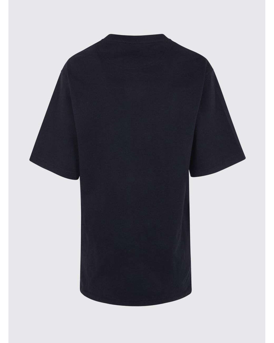 Phoebe Philo Blue Crew Neck Organic Cotton T-Shirt With Dropped Shoulders