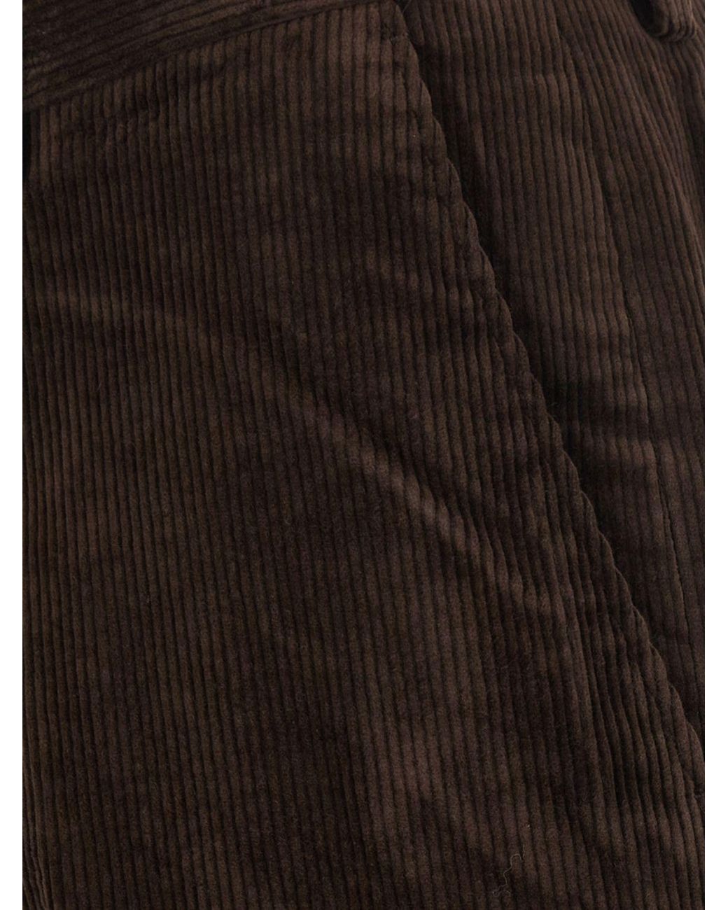 TONYWACK Black Flared Mid-Rise Corduroy Trousers With Off-Centre Closure for men