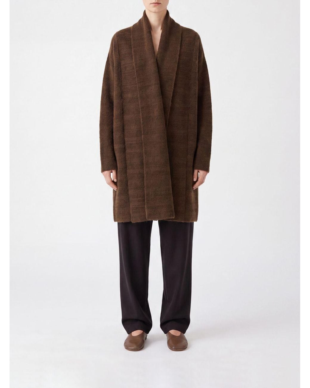 The Row Brown Cashmere And Silk Cardigan