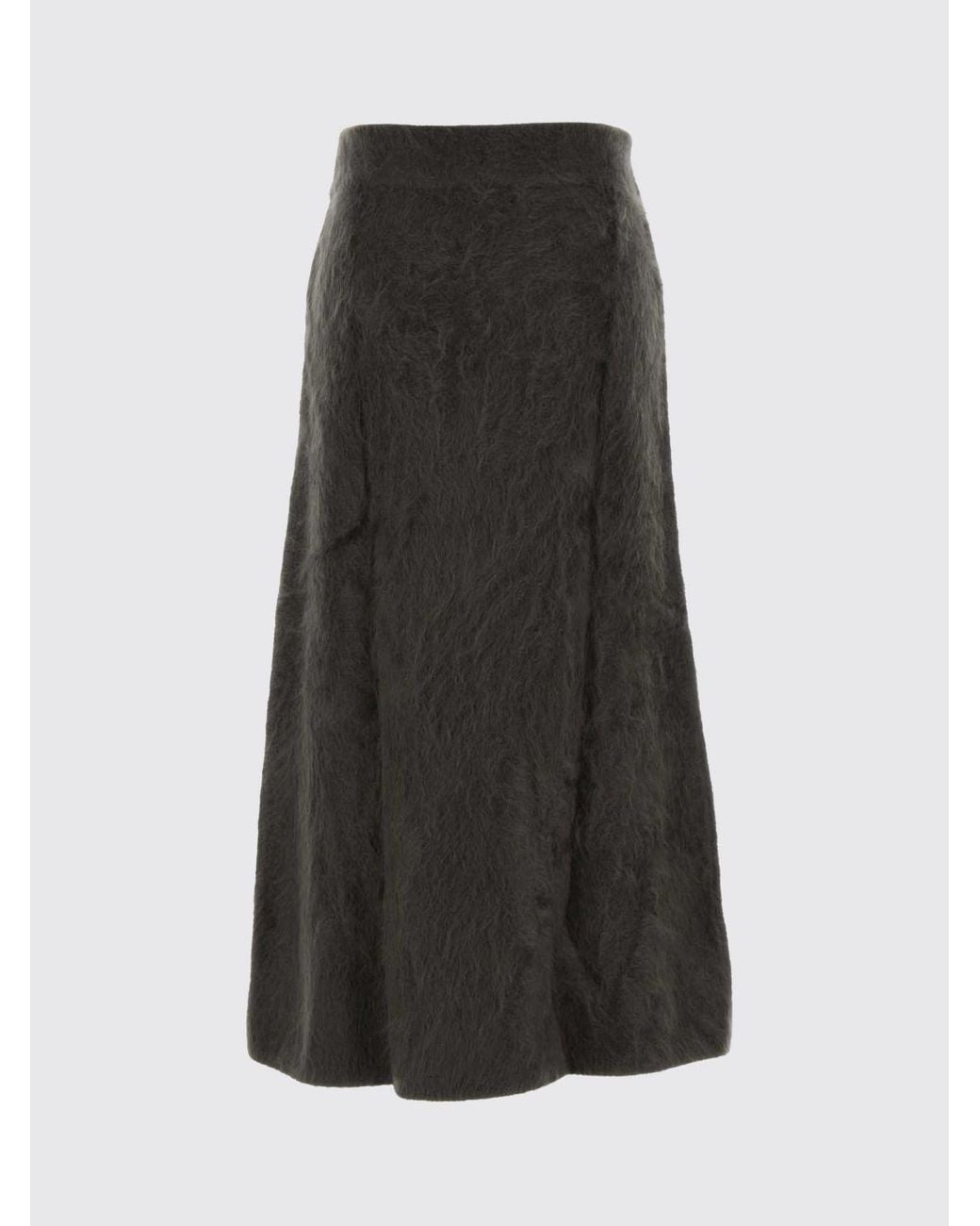 Lisa Yang Green High-Waisted Midi Knit Skirt