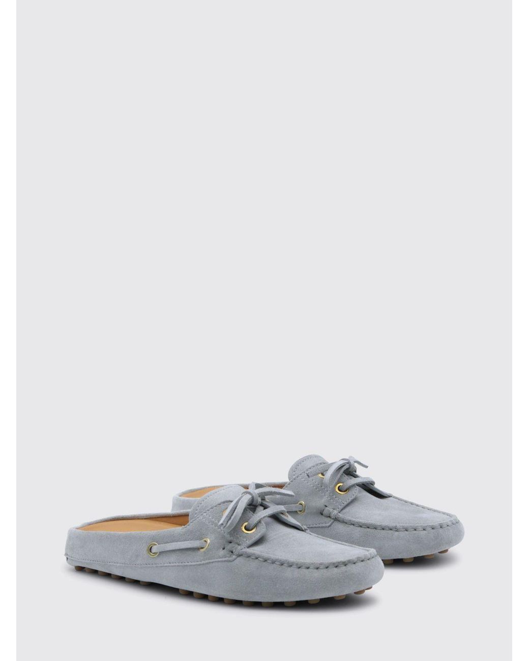 Tod's White Gommino Suede Mules
