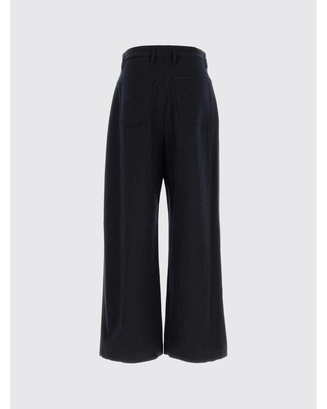 Giorgio Armani Blue Pleated Wide-Leg Trousers for men