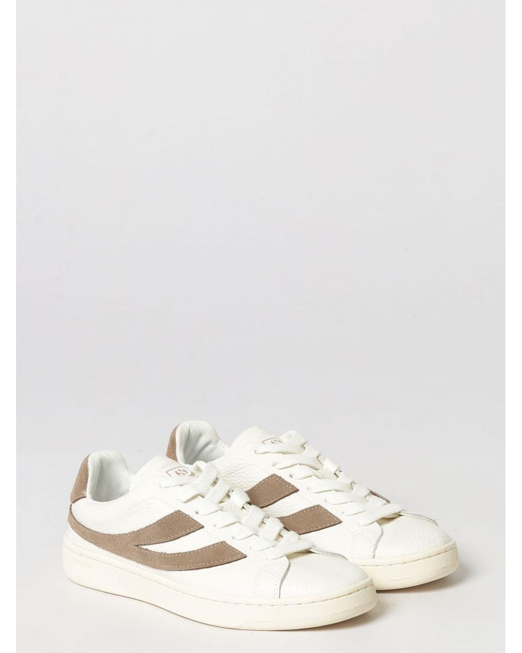 Superga Natural 1960 Capri Low Top Leather And Suede Trainers With Embossed Logo for men