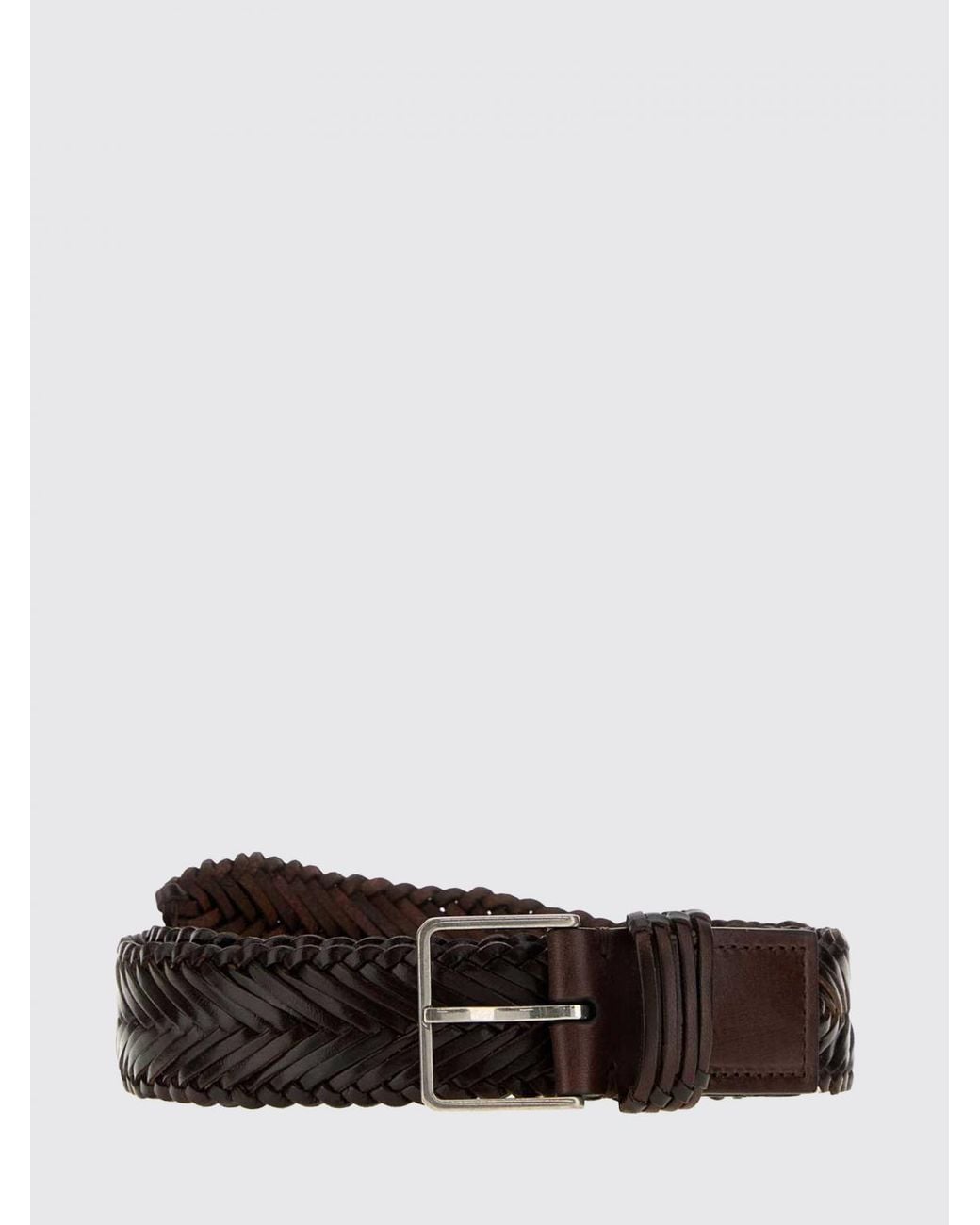 The Row White Braided Leather Belt With Pin Buckle for men