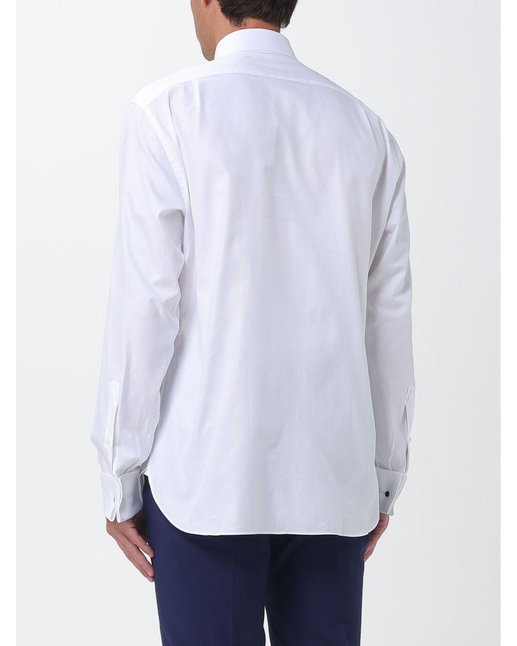 Zegna White Cotton Poplin Classic Shirt for men