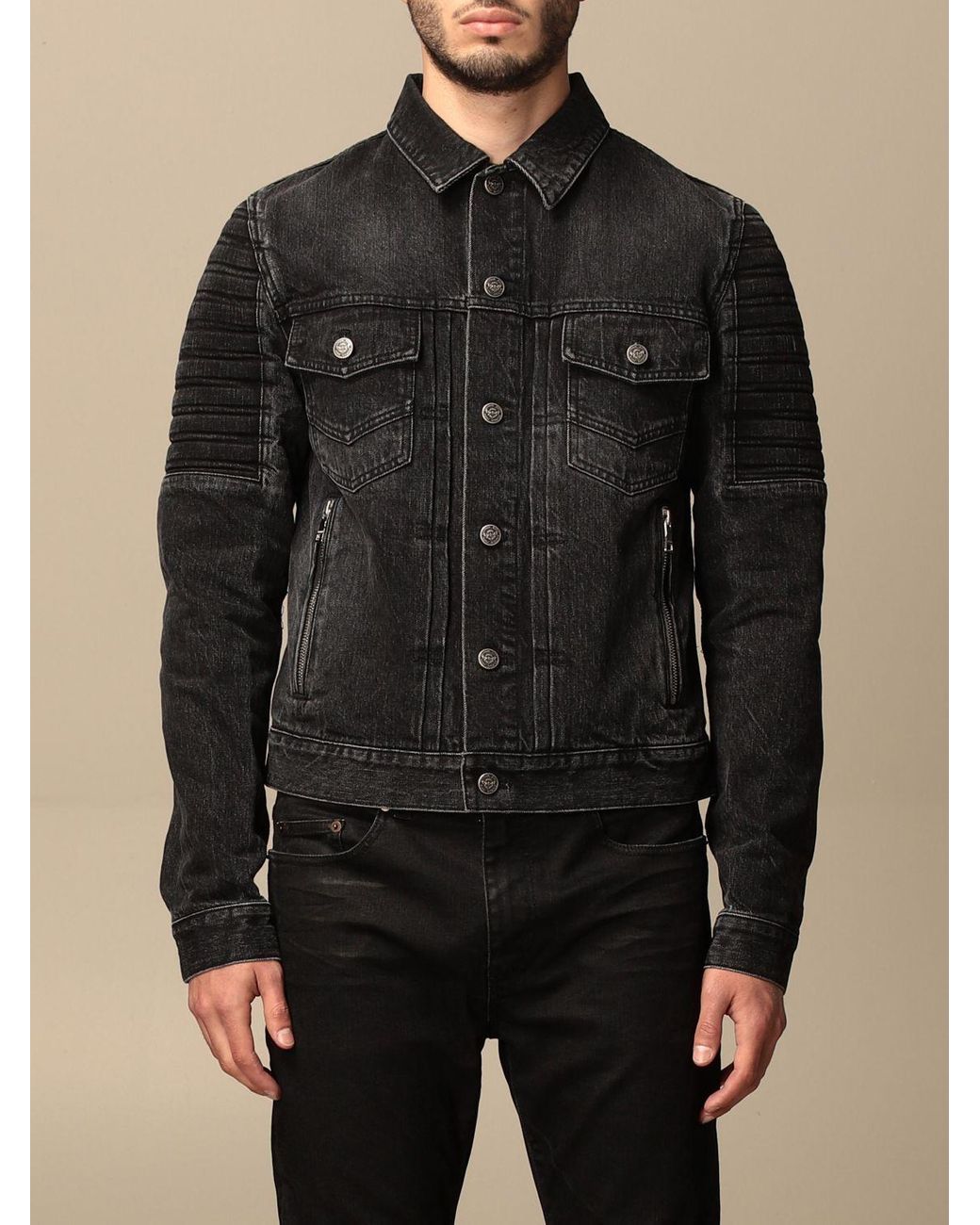 Balmain Denim Jacket in Black for Men Lyst