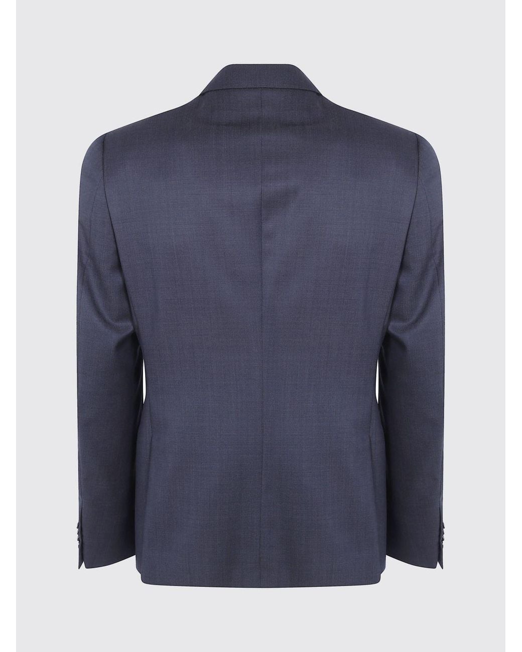 Zegna Blue Single-Breasted Pure Wool Suit With Classic Lapels for men