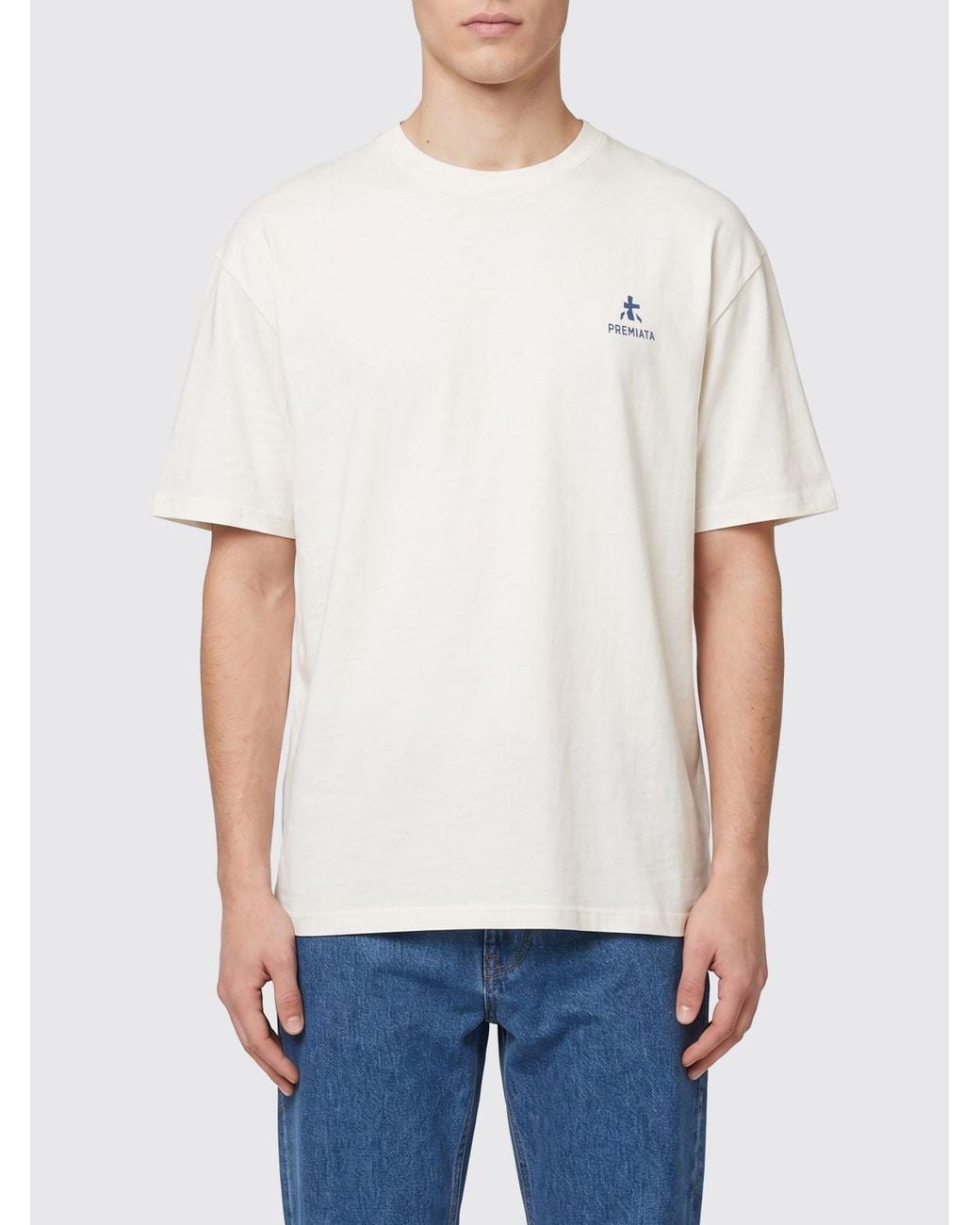 Premiata White Cotton T-Shirt With Logo for men
