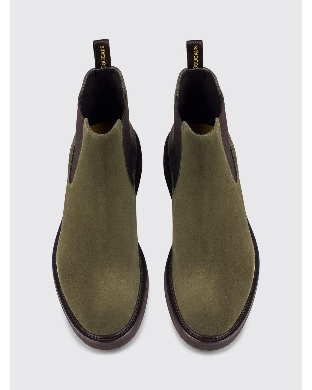 Doucal's Brown Suede Chelsea Boots With Rear Pull Tab for men