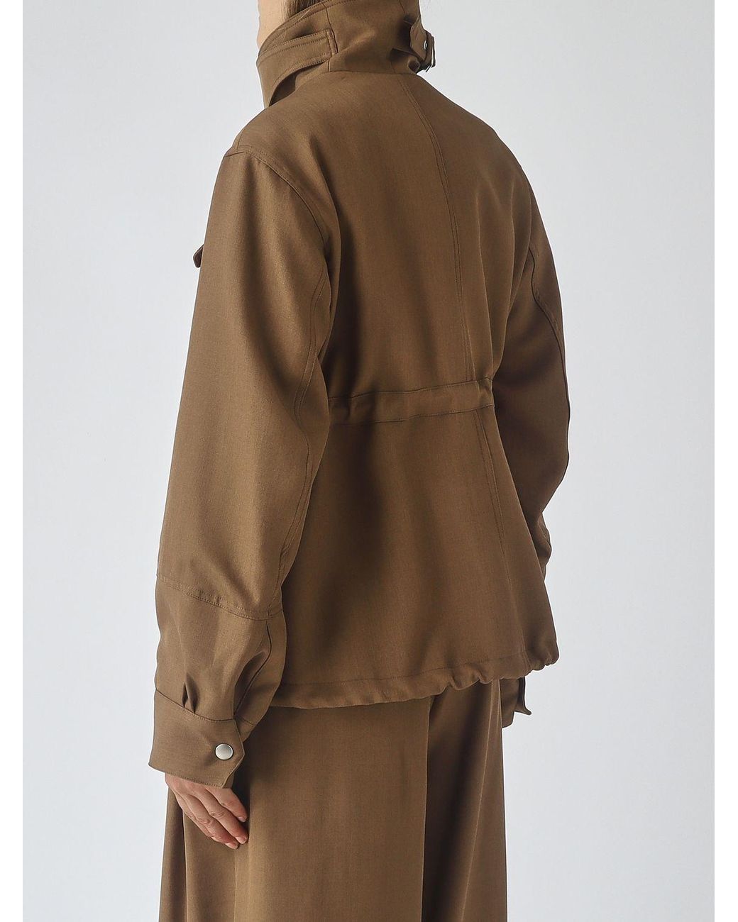 MEIMEIJ Brown Cropped Utility Jacket