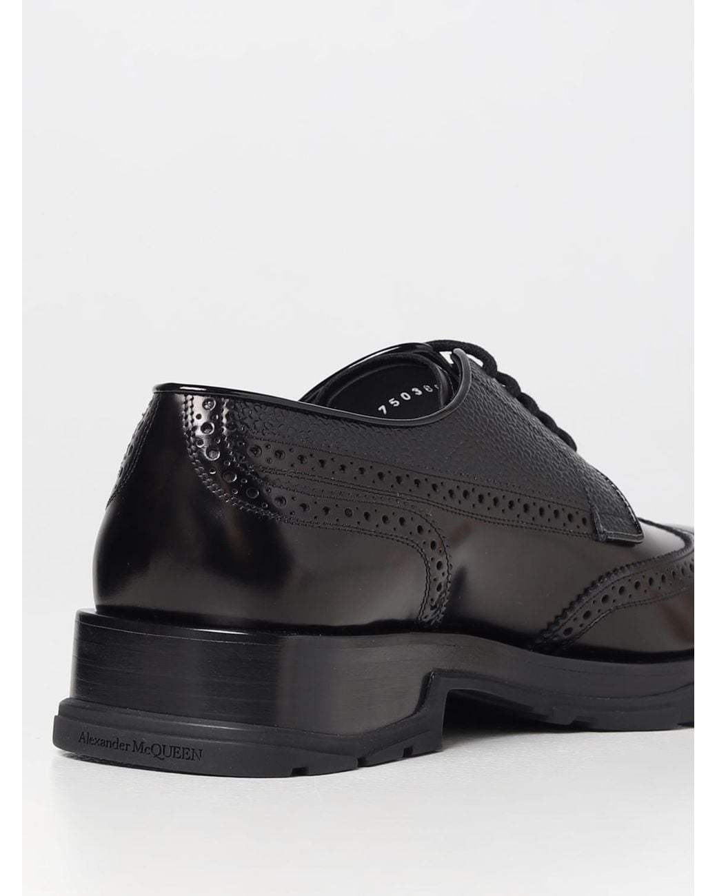 McQueen Black Derby In Leather for men