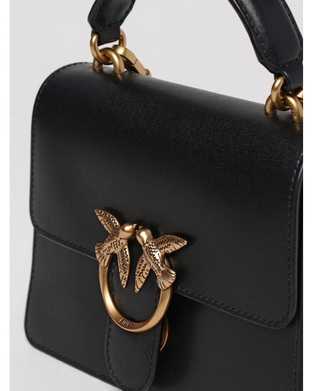Pinko Black Mini Love Bag One Leather Bag