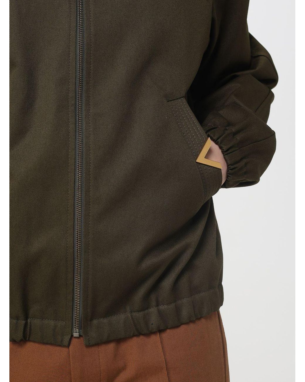 Valentino Green Gabardine Overshirt With Vgold for men