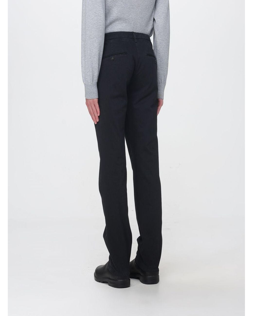 Dondup Blue Virgin Wool Straight-Leg Joggers With Elasticated Waist for men