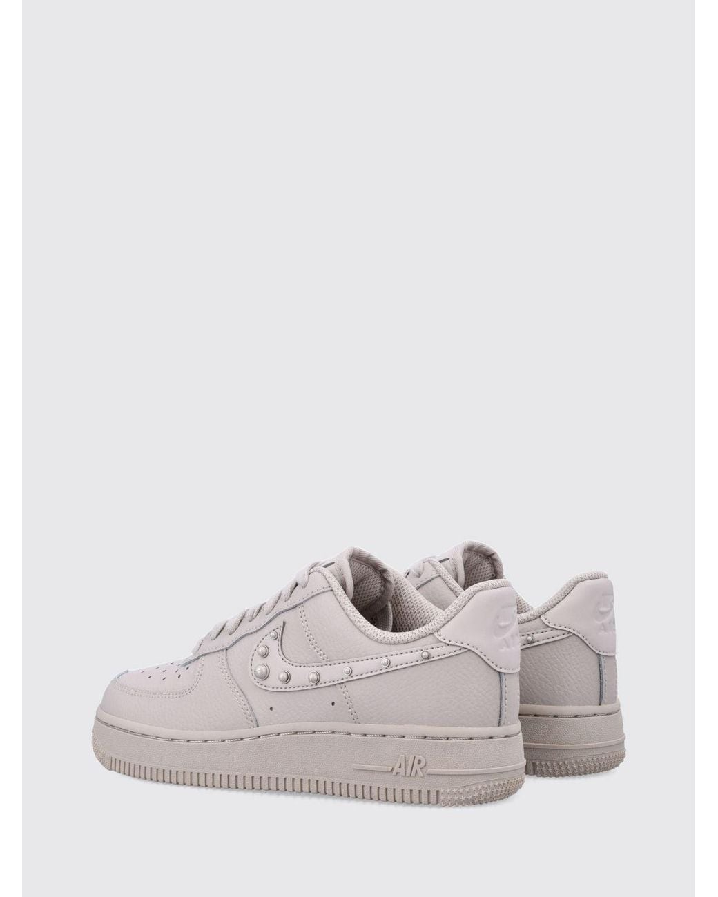 Nike White Air Force 1 '07 Leather Sneakers With Faux Pearls And Embroidery