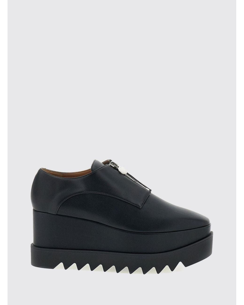 Stella McCartney Black Elyse Faux Leather Platform Derby Shoes With Square Toe