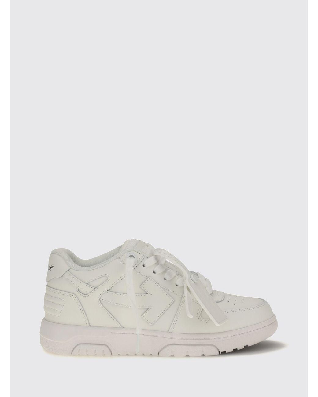 Off-White c/o Virgil Abloh White Out Of Office Calf Leather Sneakers With Signature Zip Tie Tag