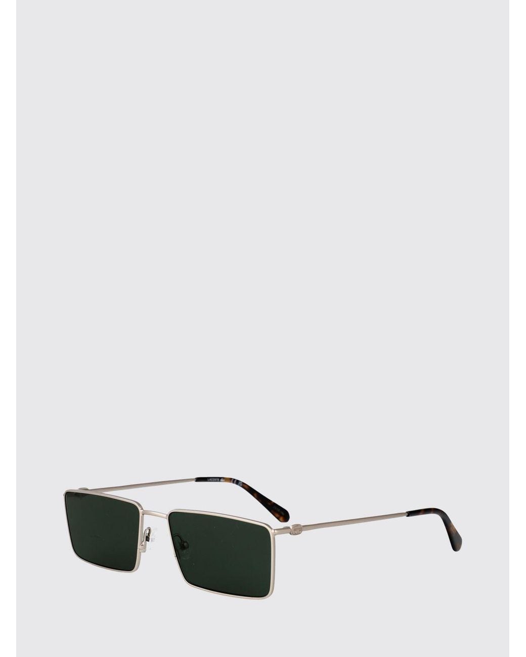 Lacoste Metallic Metal Aviator Sunglasses With Amber Lenses And Embossed Logo for men