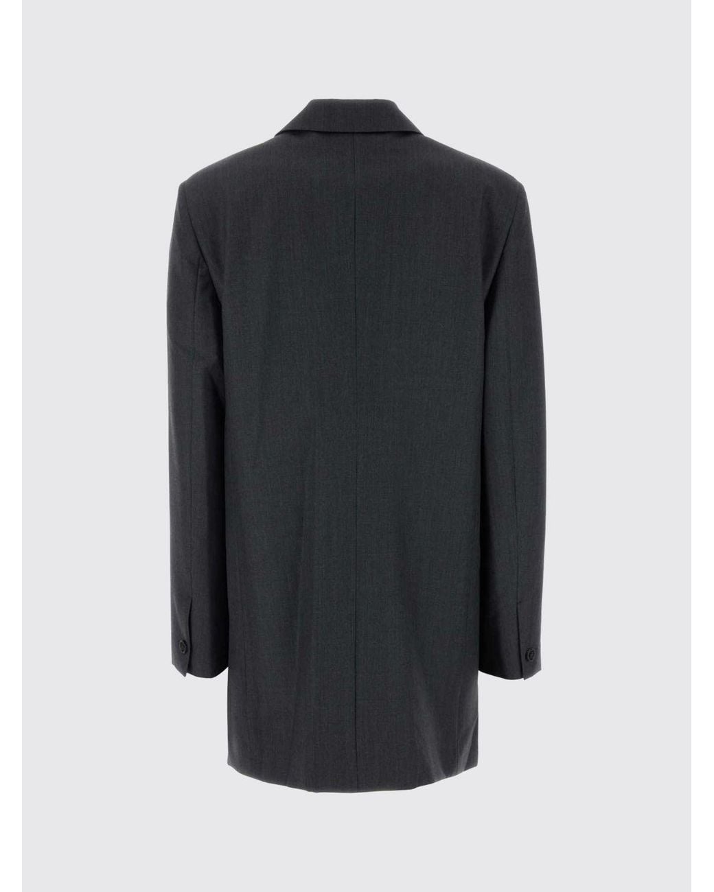 Jil Sander Gray Knee-Length Single-Breasted Virgin Wool Blazer