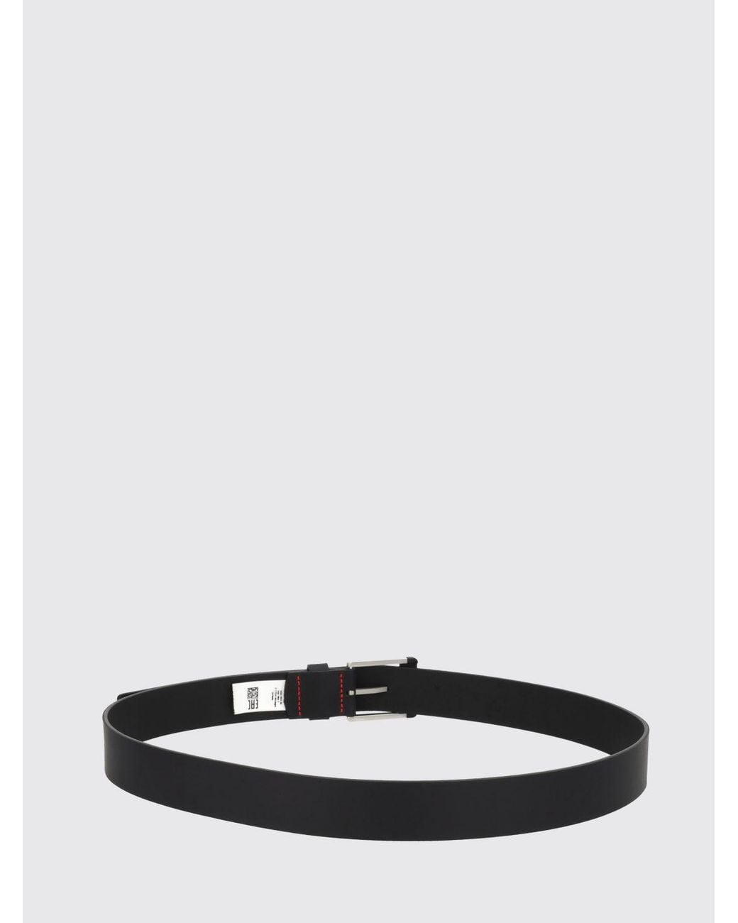 HUGO White 4Cm Smooth Leather Belt With Pin Buckle for men
